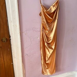 SHEIN Gold Backless Slip Dress